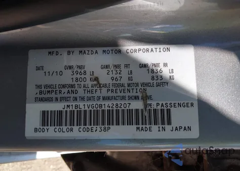 2011 Mazda Mazda3 I Touring z USA, uszkodzony, nr VIN JM1BL1VG0B1428207